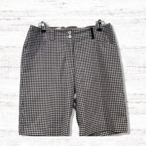 Nike Golf Black White Houndstooth Bermuda Shorts size 8
